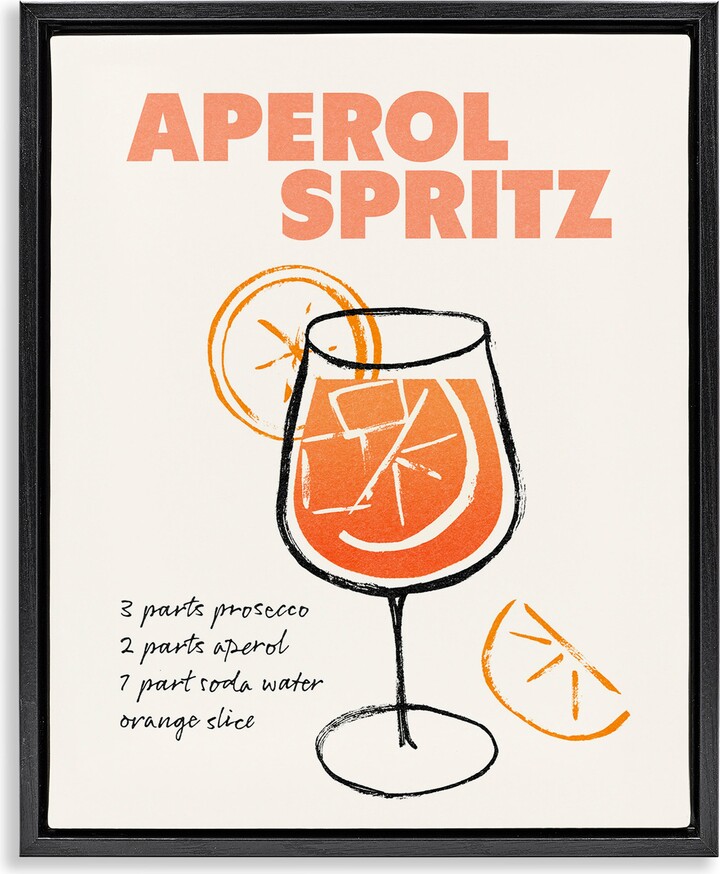 Aperol Spritz Recipe Framed Canvas Wall Art