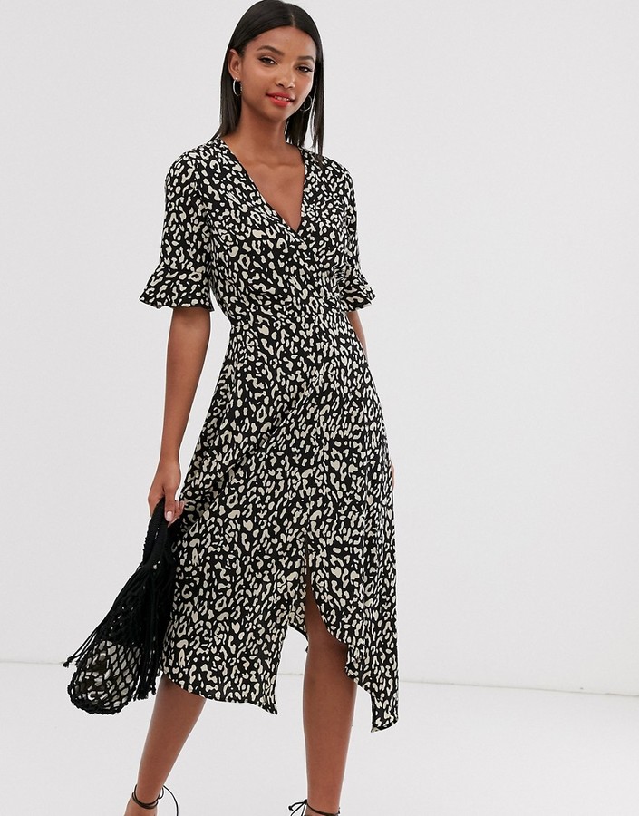 AX Paris hanky hem frill sleeve midi dress ShopStyle