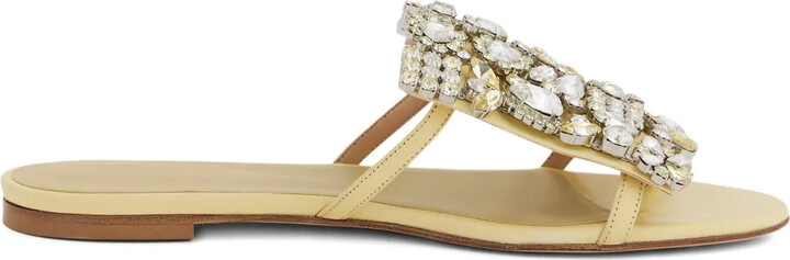Rabanne Crystal-Embellished Flat Sandals