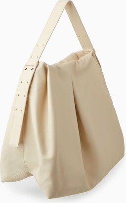 COS Oversized Pleated Shoulder Bag - Leather - ShopStyle