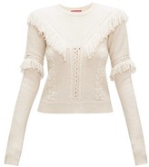 Thumbnail for your product : Altuzarra Buckeye Fringed Cable-knitted Sweater - Ivory