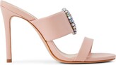 Thumbnail for your product : Schutz Crystal-Embellished 100mm Leather Mules