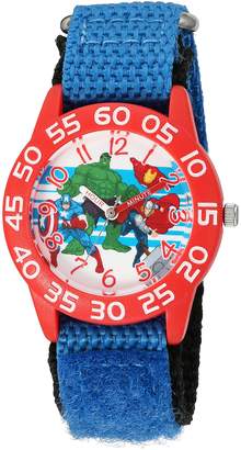 Marvel Boy's 'Captain America' Quartz Plastic and Nylon Automatic Watch, Color: (Model: W003235)