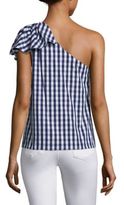 Thumbnail for your product : Milly Cindy Gingham One-Shoulder Top
