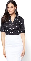 Thumbnail for your product : New York and Company Madison Stretch Shirt - Polka-Dot Print - 7th Avenue
