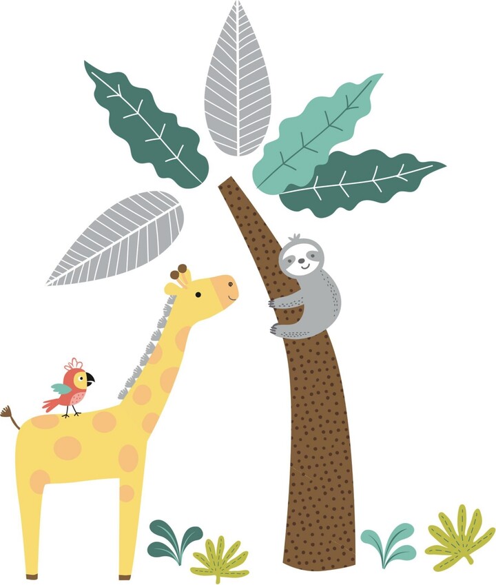 Bedtime Originals Mighty Jungle Animals Wall Decals - Giraffe/Sloth/Tree