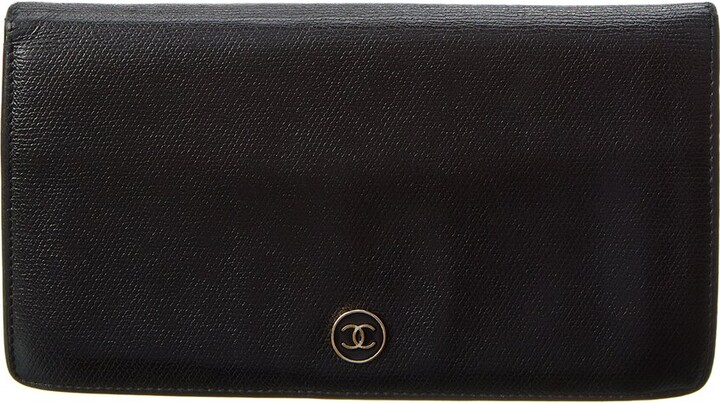Chanel Black Caviar Leather Cc Long Wallet (Authentic Pre-Owned) - ShopStyle