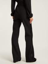 Thumbnail for your product : Givenchy High-rise Pleated Flared Wool Trousers - Womens - Black