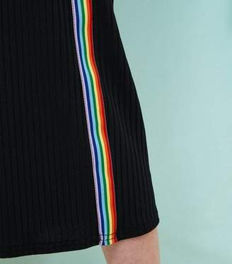 New Look Girls Black Rainbow Side Stripe Culottes