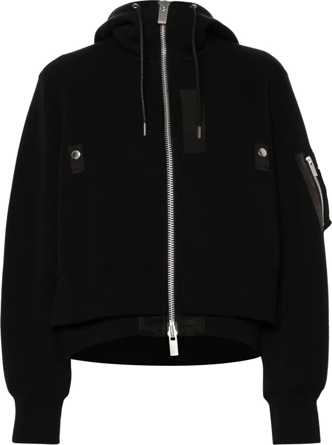 Sacai Layered-Detail Hooded Bomber Jacket