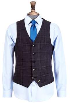 Burton Mens Charcoal Slim Fit Checked Waistcoat*