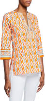 Thumbnail for your product : Bella Tu Quinn Ikat-Print V-Neck 3/4-Sleeve Tunic