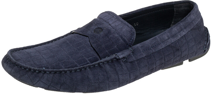 Profit Cheetah Controversy Giorgio Armani Blue Men's Slip-ons & Loafers | ShopStyle