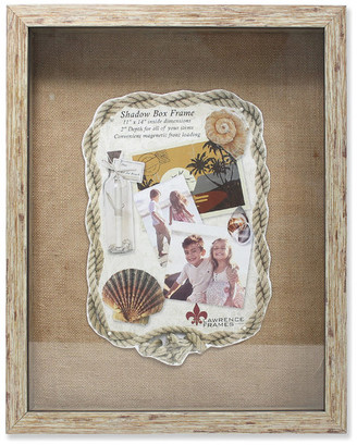 Lawrence Frames 11x14 Weathered Natural Front Hinged Shadow Box Frame, Burlap Display