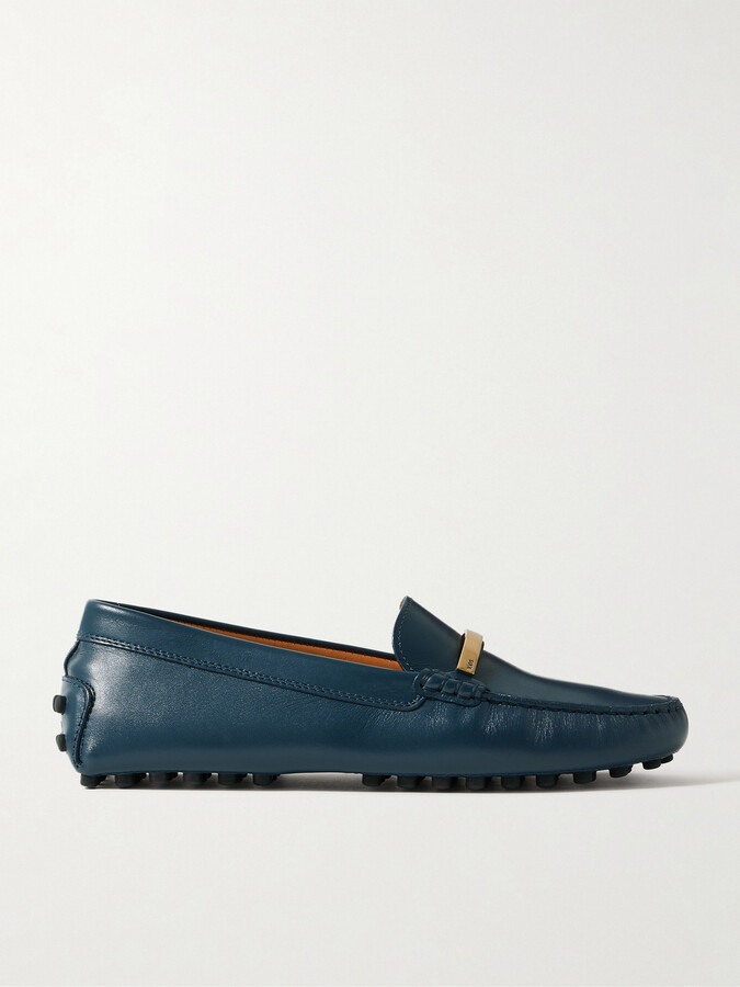 Tod's Gommino Embellished Leather Loafers - Blue