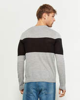 Thumbnail for your product : Calvin Klein Wool-Blend Chest Stripe Sweater