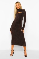 Thumbnail for your product : boohoo Tall Glitter Cut Out High Neck Bodycon Midi Dress