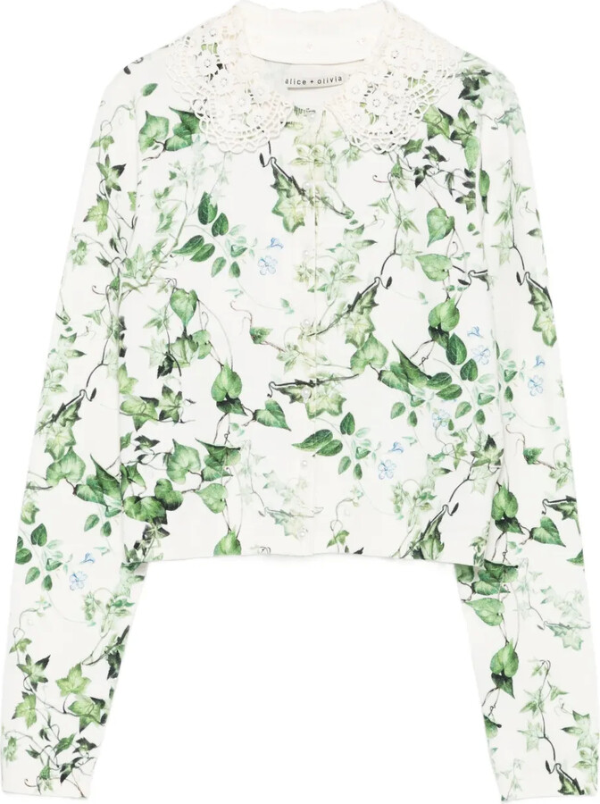 Alice + Olivia Carson lace-collar cardigan