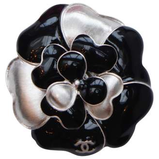 Chanel Camelia Silver Metal Pins & brooches