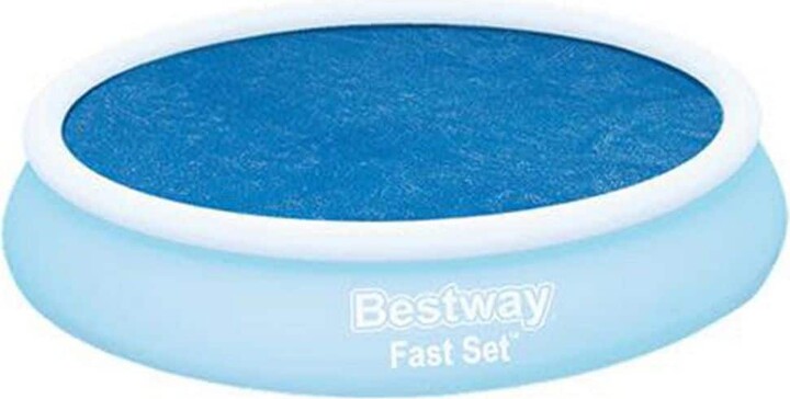 Bestway Round Solar Pool Cover for 10' Round Above Ground Swimming Pools, Blue