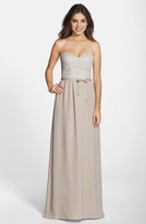 Thumbnail for your product : Lauren Conrad Paper Crown by 'Hannah' Lace Bodice Crepe Gown
