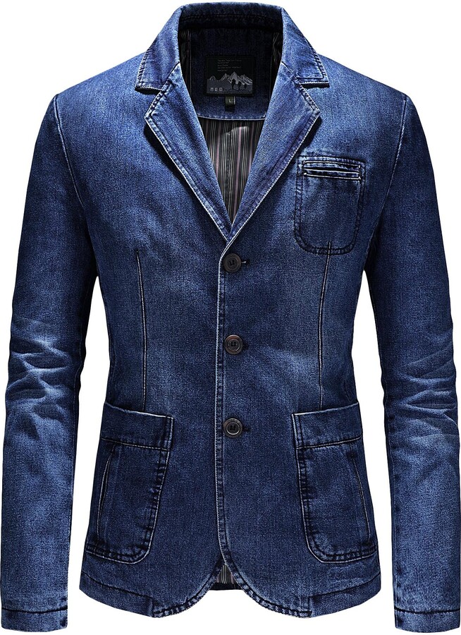 Washed Cotton Blazer Jacket Men | ShopStyle UK