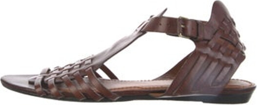 Givenchy Leather Gladiator Sandals Brown Designer