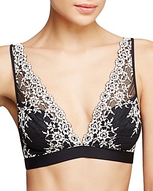 Wacoal Embrace Lace Underwired Plunge Bra, Black at John Lewis & Partners