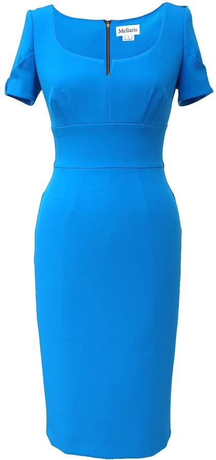 Mellaris Marilyn Dress Marina Blue Crepe - ShopStyle