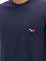 Thumbnail for your product : MAISON KITSUNÉ Tricolour Fox-patch Cotton-jersey T-shirt - Navy