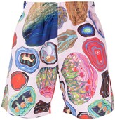Thumbnail for your product : Kids of broken future Fossil-Print Swim Shorts