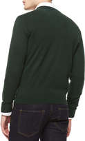 Thumbnail for your product : Neiman Marcus Cashmere V-Neck Sweater, Green