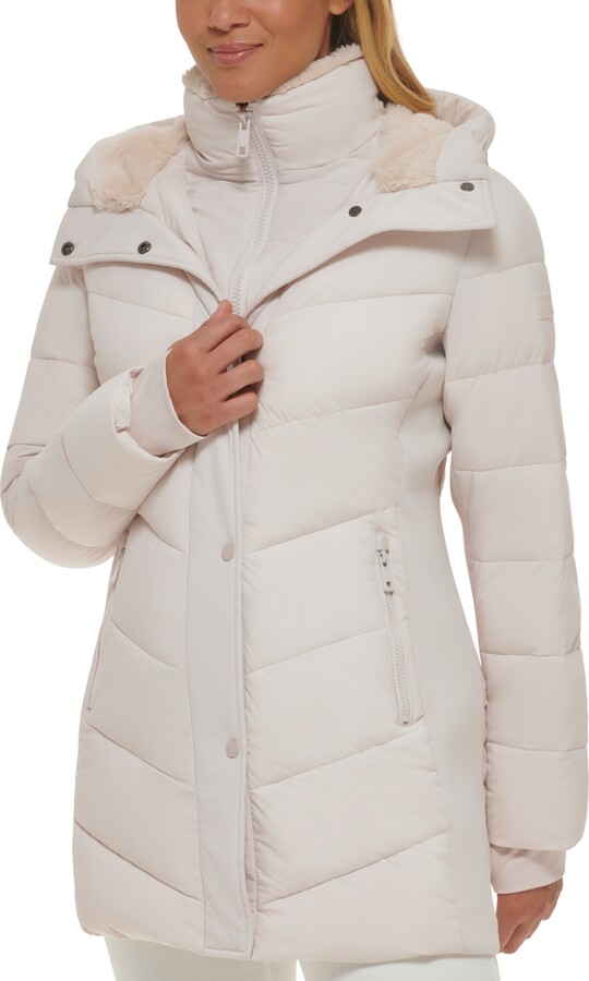 Calvin Klein Women's White Outerwear | ShopStyle