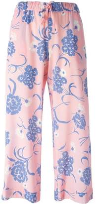 P.A.R.O.S.H. cropped floral print trousers