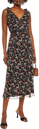 Joie Huntlie Knotted Floral-print Silk-georgette Midi Dress