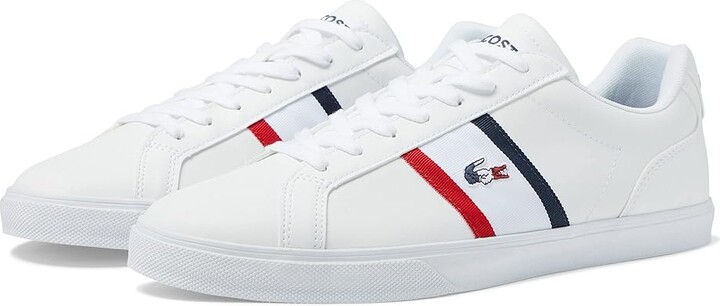 Lacoste Lerond Pro Tri 123 1 (White/Navy/Red) Men's Shoes - ShopStyle