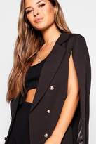 Thumbnail for your product : boohoo Petite Double Breasted Cape Blazer