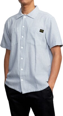 RVCA Day Shift Stripe Short Sleeve Button-Up Shirt