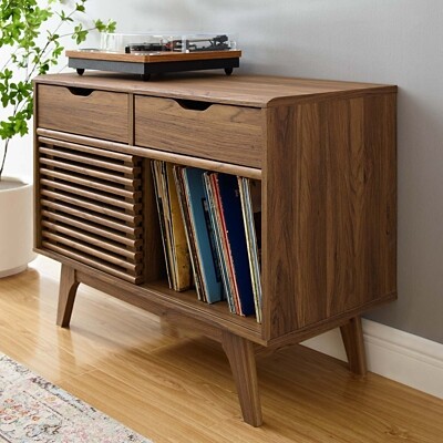 Modway Render 2-Drawer Vinyl Record Display Stand