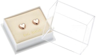 Love Gold 9 Carat Rose Gold Domed Heart Earrings