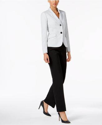 Le Suit Two-Button Glazed Melange Pantsuit