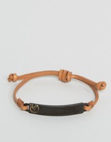 Thumbnail for your product : Diesel A-Sunrise Up ID Leather Bracelet In Tan