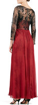 Thumbnail for your product : Tadashi Shoji Long-Sleeve Lace & Chiffon Gown