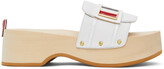 Thumbnail for your product : Thom Browne White Wood Logo Clogs