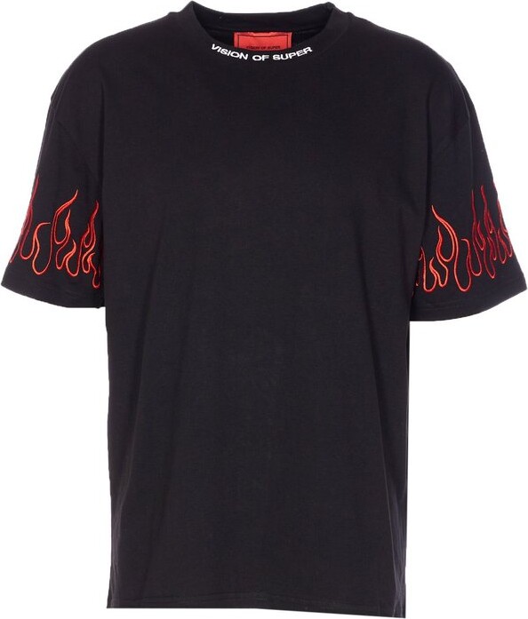 Vision Of Super Embroidered Flame T-Shirt