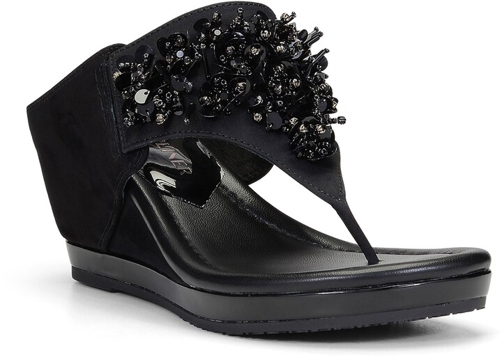 Black Sequin Wedge Shoes | Shop the 