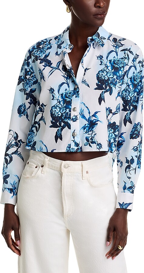 L'Agence Cosette Crop High Low Shirt