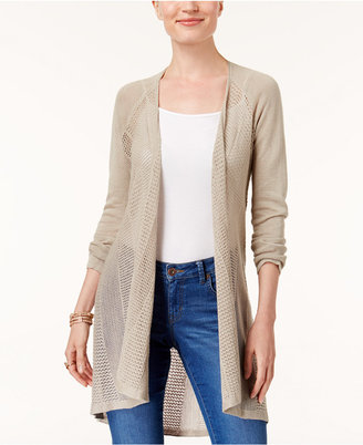 Style&Co. Style & Co Petite Pointelle Duster Cardigan, Created for Macy's