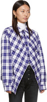 Thumbnail for your product : Balenciaga Blue Check Swing Canadian Jacket