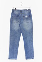 Thumbnail for your product : Nasty Gal Womens They're Not a Patch On You Distressed Mom Jeans - Blue - 10